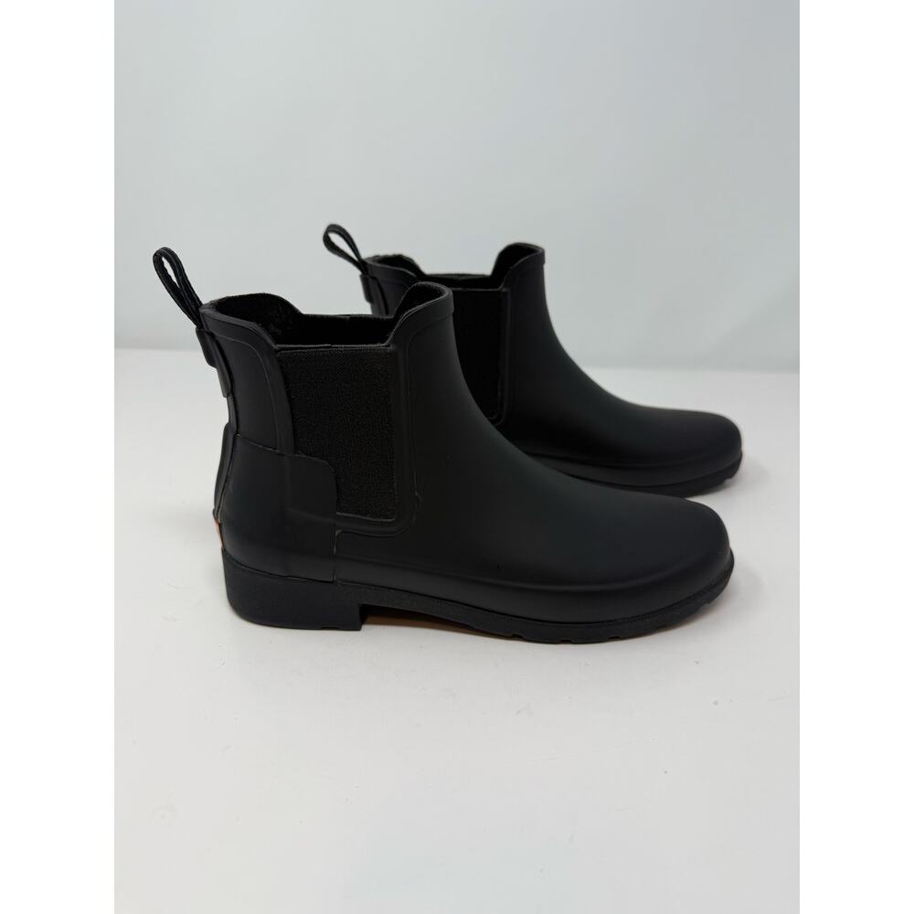 Hunter Refined Chelsea Rain Boot Women's 6 Black Waterproof Weatherproof EUC - Picture 6 of 11
